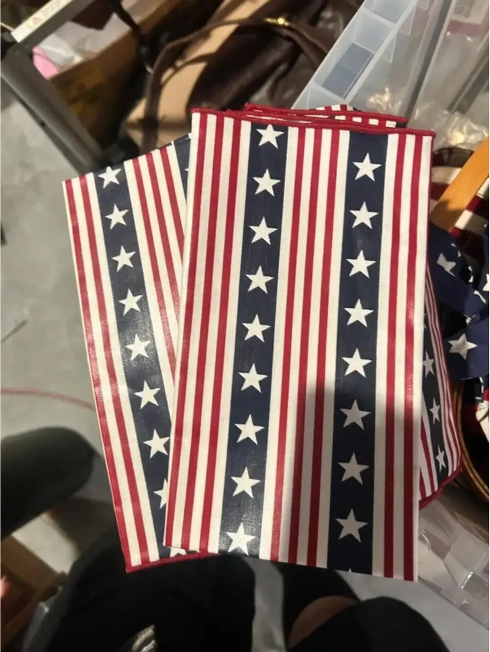 Longaberger patriotic fabric napkins set of 2
